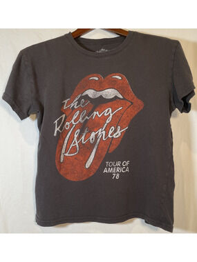 Rolling Stones Tour Of America 78 Classic Rock Band T-Shirt Gray - S